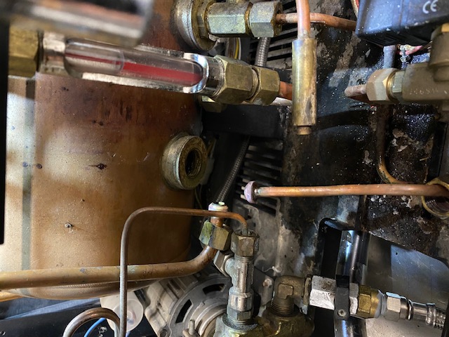 Internal plumbing and hydraulics of a commercial espresso machine